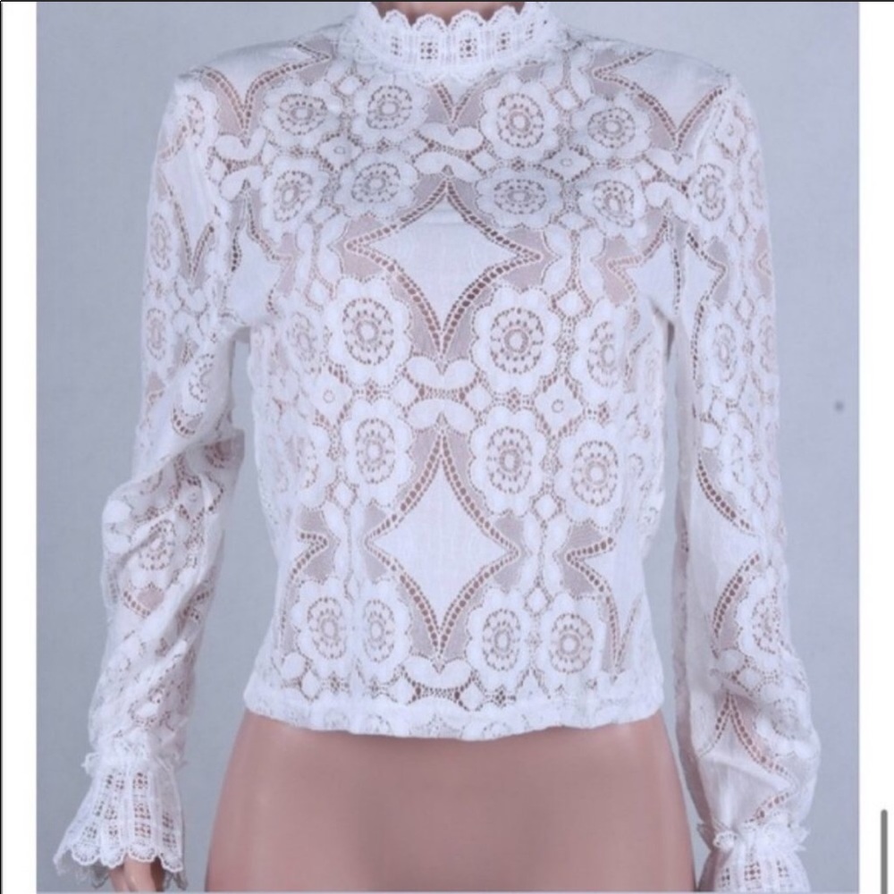 🌟host pic!🌟Bohemian white lace blouse - Picture 4 of 8